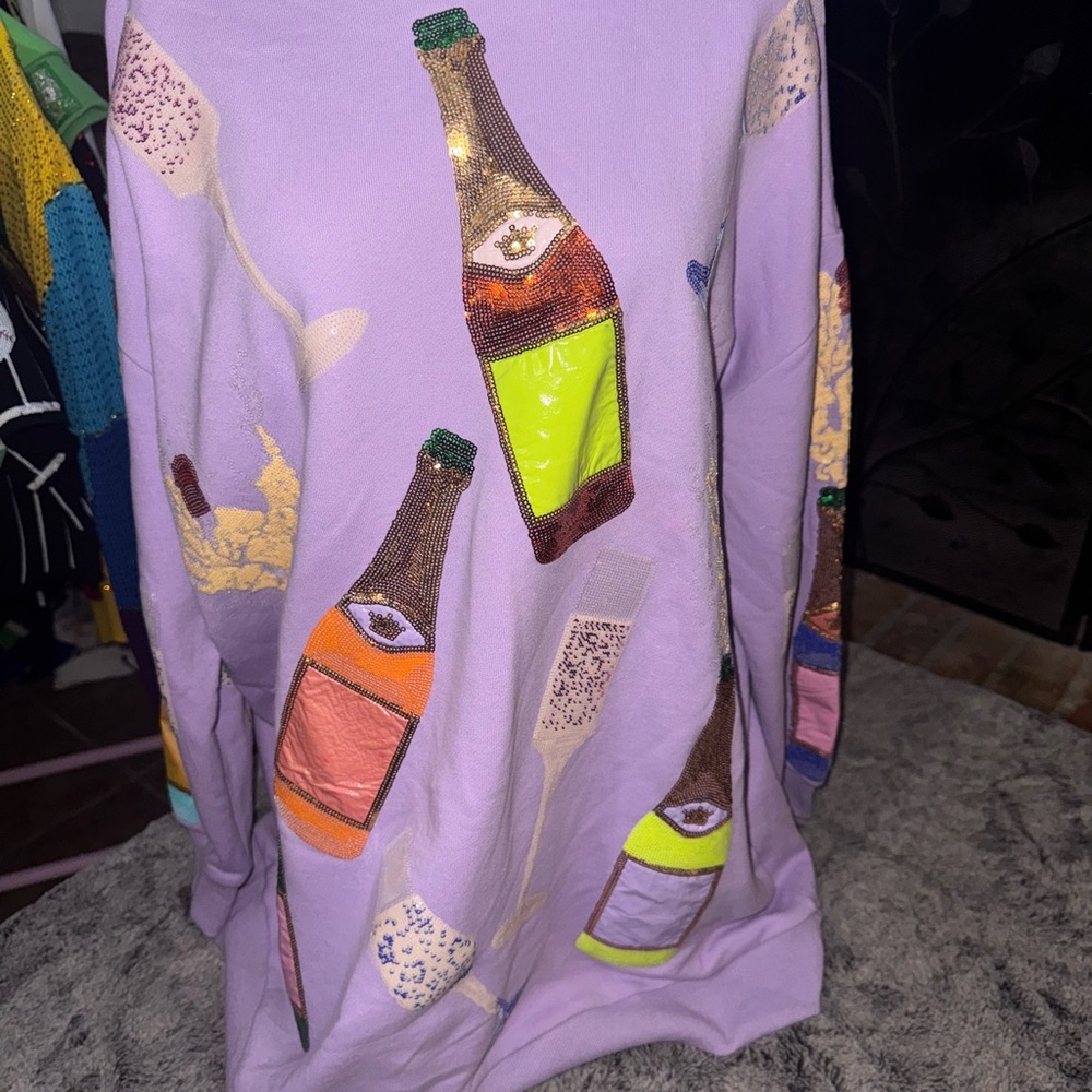 Colorful Sequin Bottle Sweater Dress